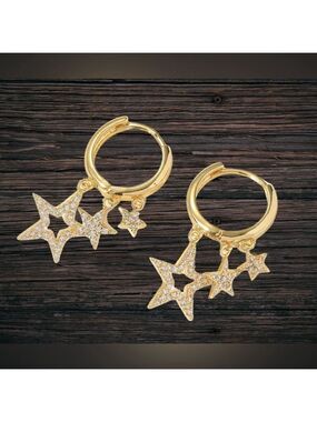 NEW Shooting stars gold hoop earrings NWT